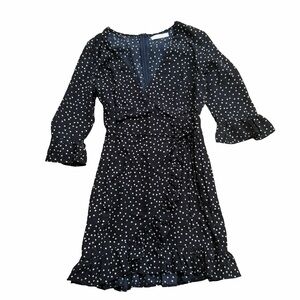 Hello Molly Polka Dot Faux Wrap Dress